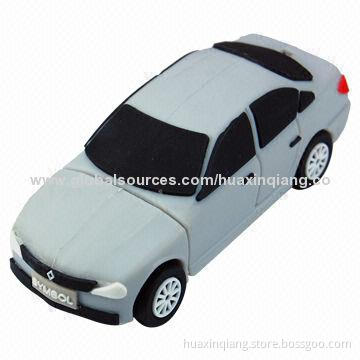Car Shape USB Flash disk, PVC Material,128MB-64GB Capacity, 55g, any color, 5-year Warranty